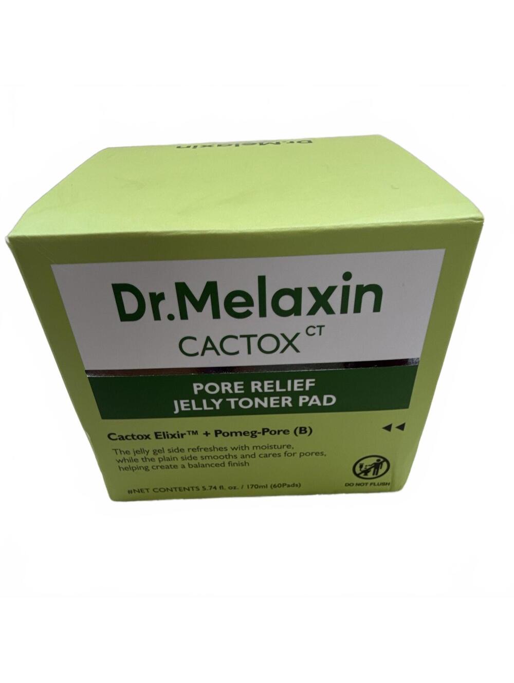 Dr. Melaxin CACTOX Pore Relief Hydrating Jelly Toner Pads 5.74 fl oz 60 NIB